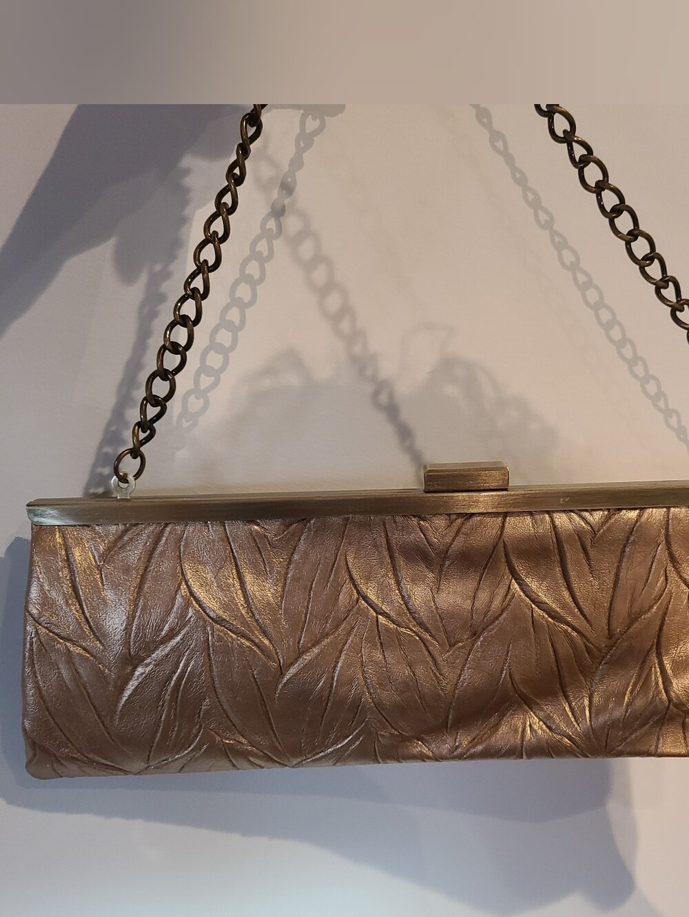 Jessica Mcclintock Bronze Leaf Evening Bag